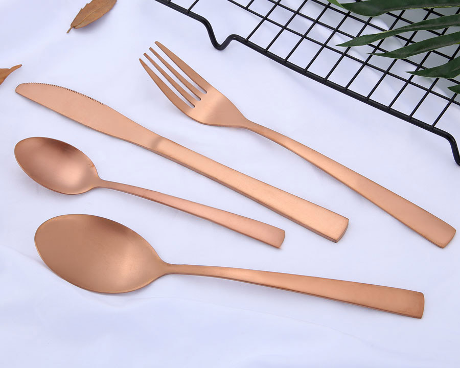 1527 rose gold flatware set