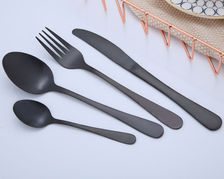 2400 Portable an unique Exclusive food grade matte Black Cutlery