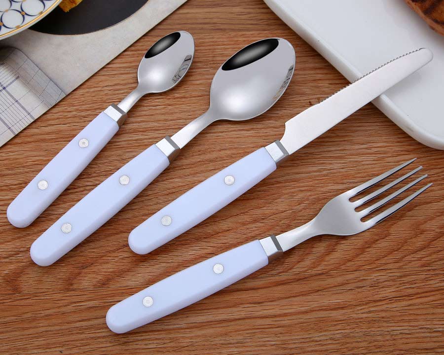 5290  Hot sale dinner set plastic handle flatware