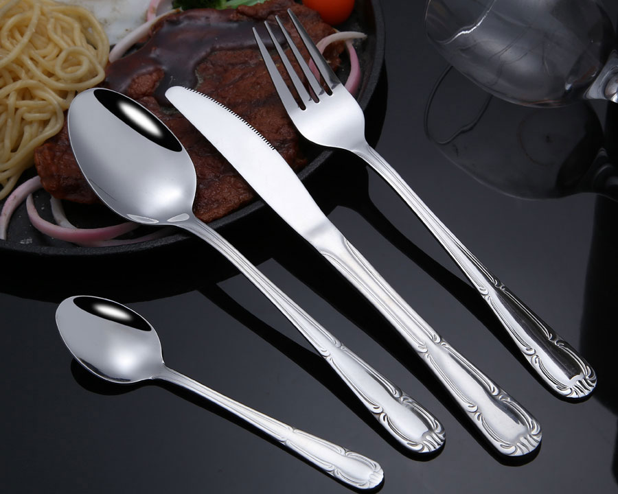 6020  stainless steel cutlery set, Mirror polish 24 pieces cutlery set, Silverware set