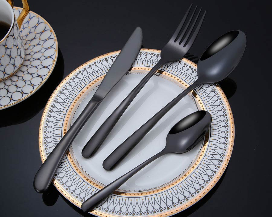 1508 ss18/10 PVD titanium plating matt black cutlery