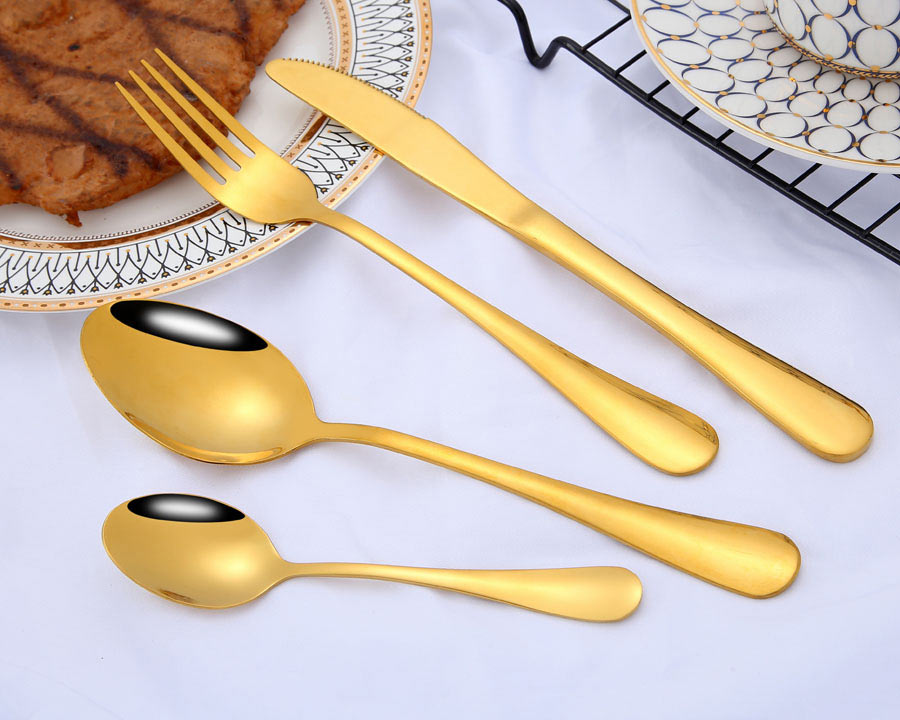 3060 stainless steel gold plated cutlery set