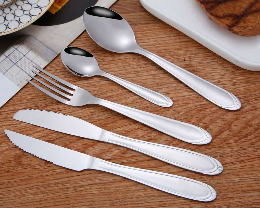 8601  Stainless steel Food Grade knife fork spoon flatware set of cutlery